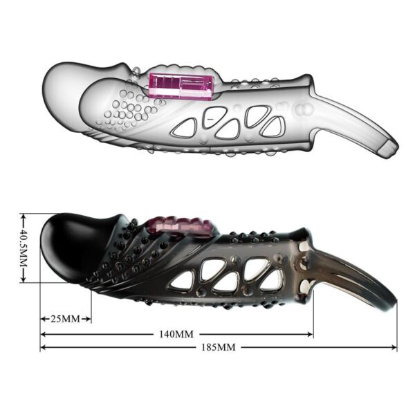 Penis sleeve with vibration Black - Image 8