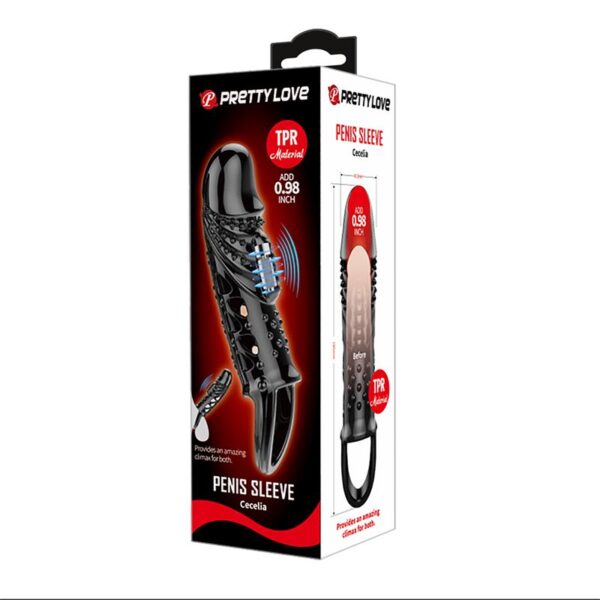 Penis sleeve with vibration Black - Image 9