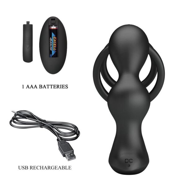 Marshall Anal Plug with Vibration and Cock and Ball Ring - Image 8