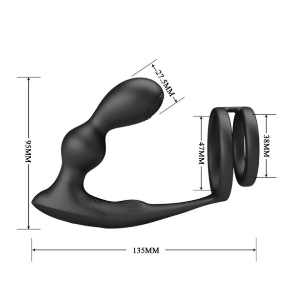 Marshall Anal Plug with Vibration and Cock and Ball Ring - Image 9