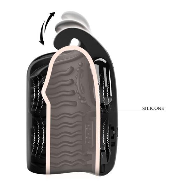 Black Glans Trainer Vibrating Male Masturbator - Image 9