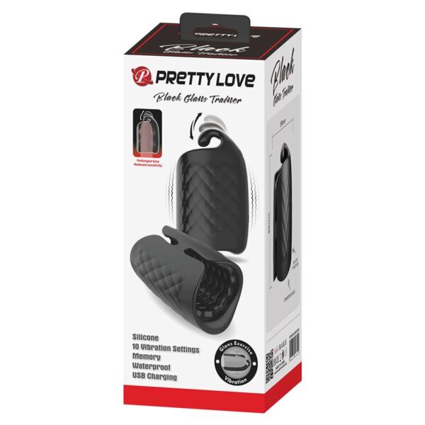 Black Glans Trainer Vibrating Male Masturbator - Image 13