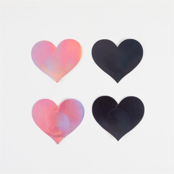 Wow Boobs! Nipple Covers Heart Shapped Holographic - Image 2