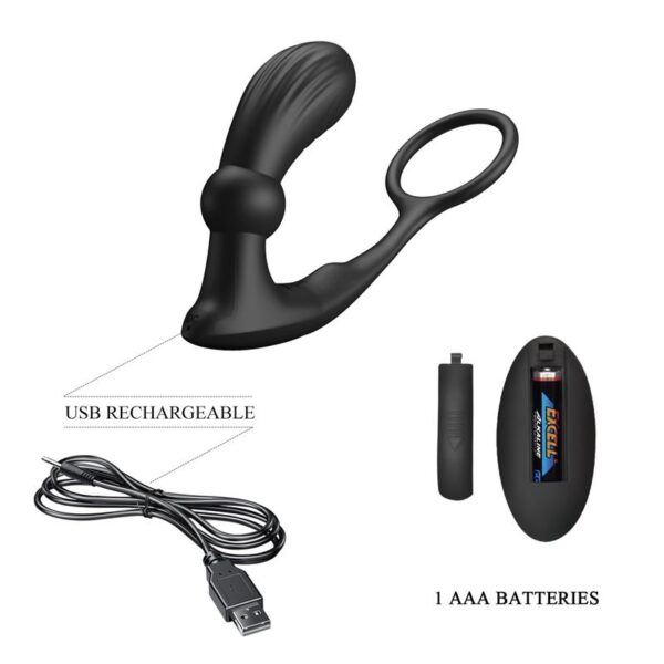 Warren Remote-Controlled Vibrating and Pulsating Anal Plug and Penis Ring - Image 8