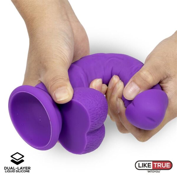 Realistic Dildo Liquid Silicone Dual Layer 8 Purple - Image 6