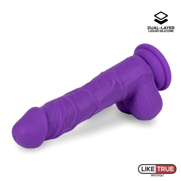Realistic Dildo Liquid Silicone Dual Layer 8 Purple - Image 7