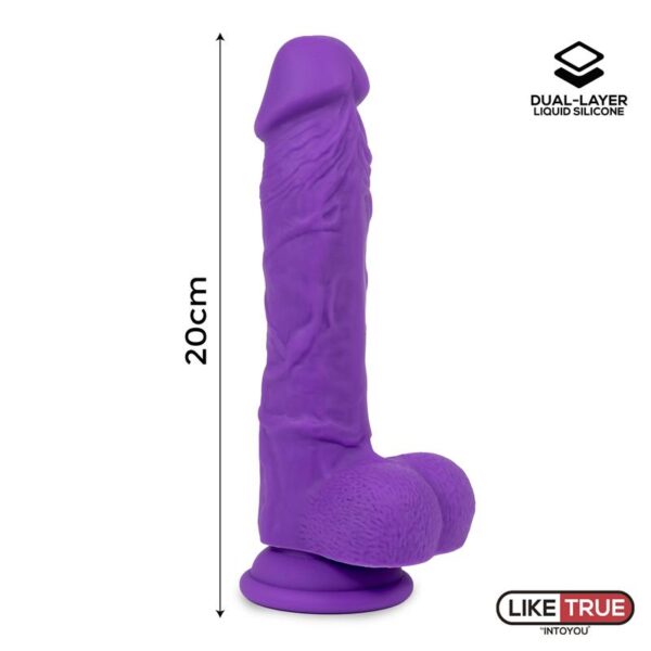Realistic Dildo Liquid Silicone Dual Layer 8 Purple - Image 8