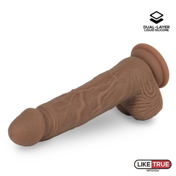 Dildo Dual Layer Silicone 8.25 Brown - Image 6