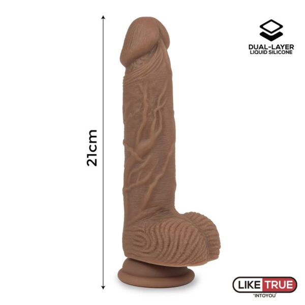 Dildo Dual Layer Silicone 8.25 Brown - Image 8