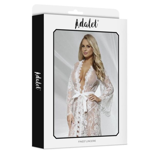Lucy Semi Transparent Peignoir and Thong White - Image 4