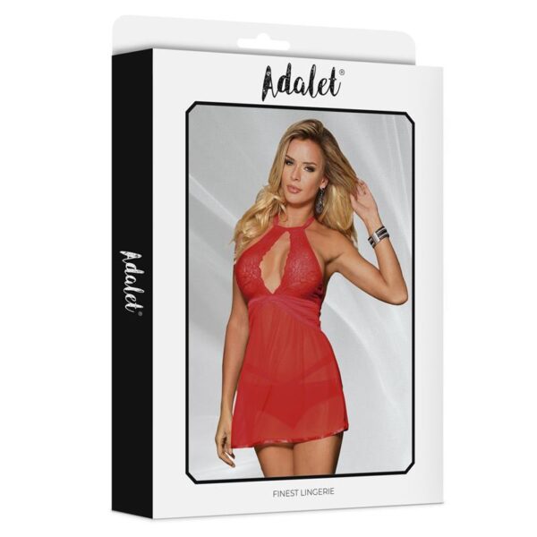 Nova Open Back Babydoll and Thong Red - Image 4