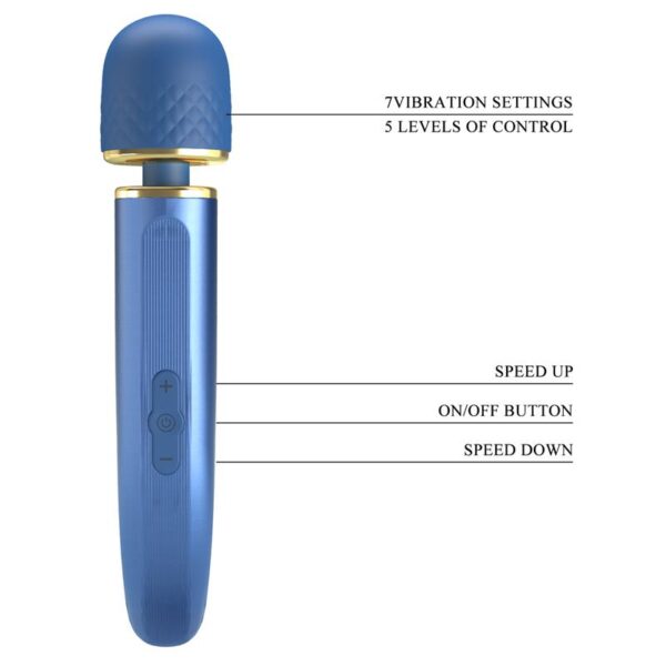 Vibrating Wand USB Silicone Blue - Image 8
