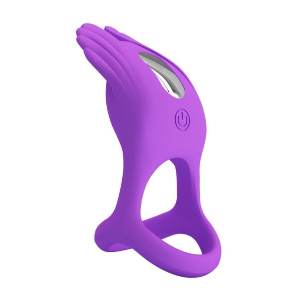 Silas Vibrating Penis Ring Purple - Image 2