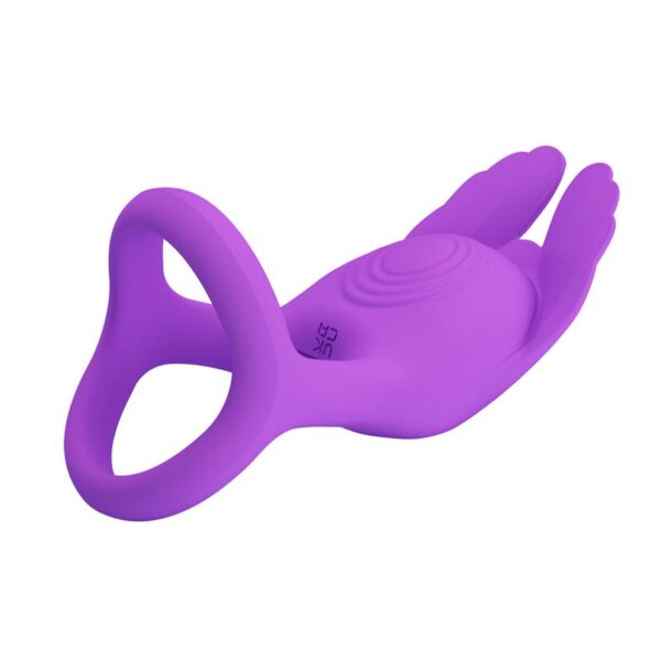 Silas Vibrating Penis Ring Purple - Image 5