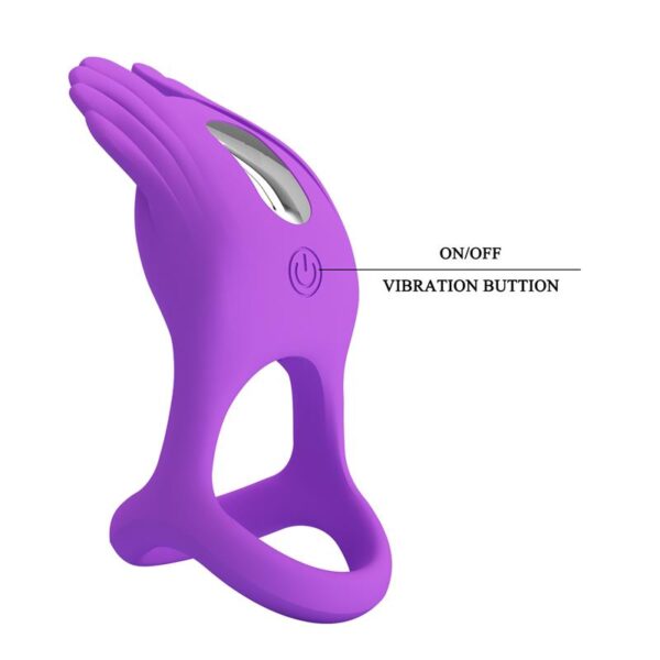 Silas Vibrating Penis Ring Purple - Image 7