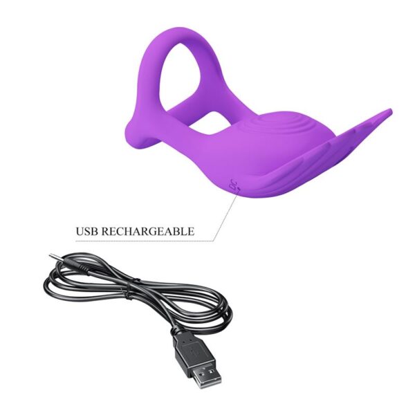 Silas Vibrating Penis Ring Purple - Image 8