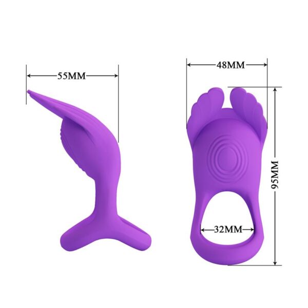 Silas Vibrating Penis Ring Purple - Image 9