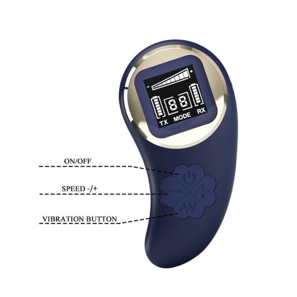 Vivian Vibrating Egg with Digital Screen Remote Control Blue - Image 6