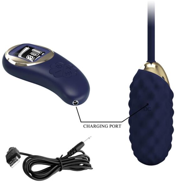Vivian Vibrating Egg with Digital Screen Remote Control Blue - Image 7