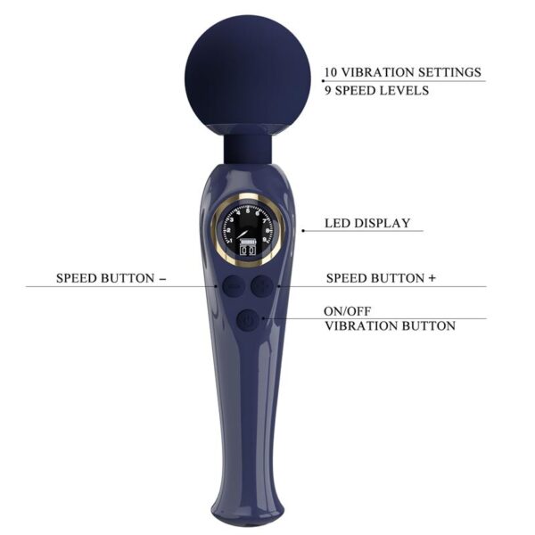 Skyler Massager Wand with Digital Screen Blue - Image 7