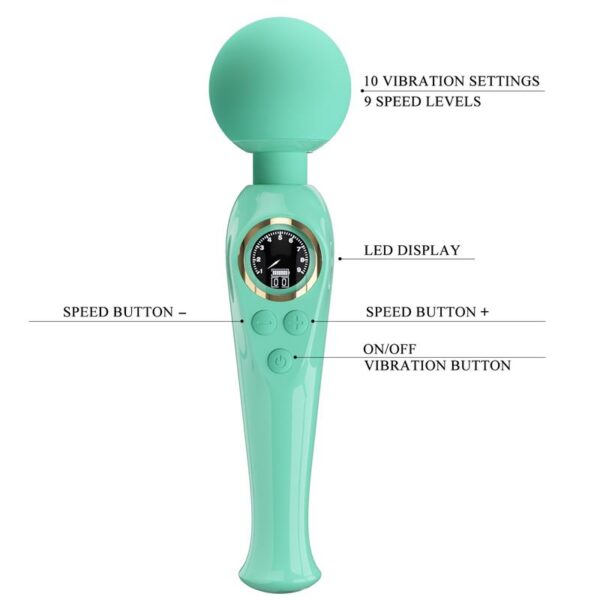 Skyler Massager Wand with Digital Screen Green - Image 6