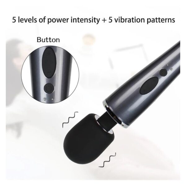 Wand Massager Relyme USB Silicone Black - Image 9