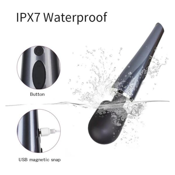 Wand Massager Relyme USB Silicone Black - Image 10