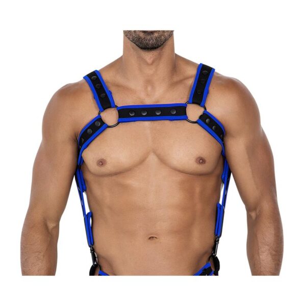 H4RNESS05 Chest Harness Neon Electric Blue One Size - Image 2