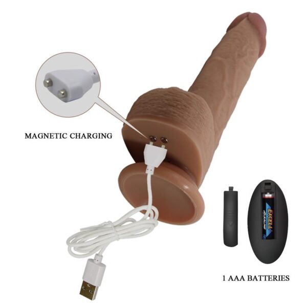 Tommy Realistic Dildo WITH Vibration and Thrusting with Remote - Image 7
