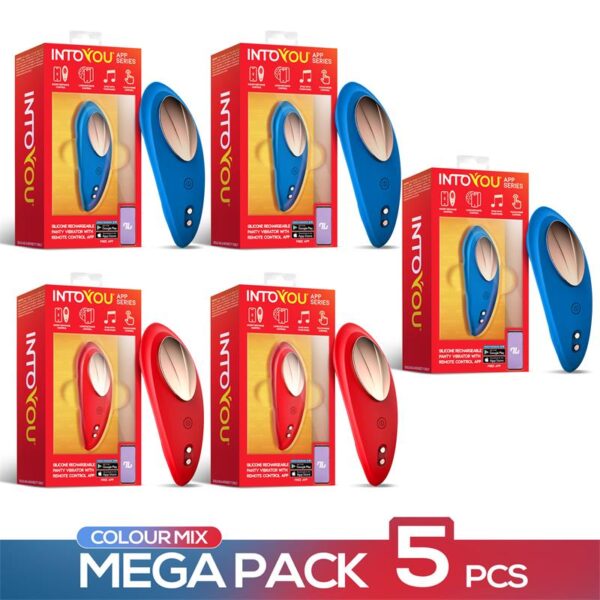 Pack 5 Assorted Vibrating Panty with APP 2 red and 3 blue