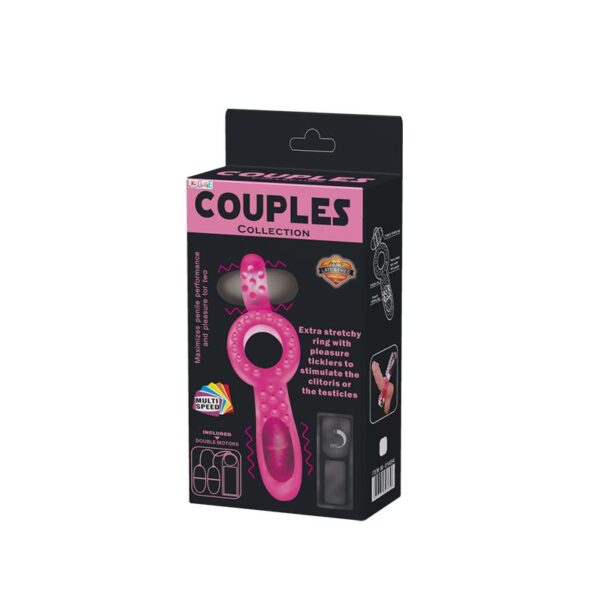 Double Vibrating Cock Ring Couple Collection Pink - Image 8