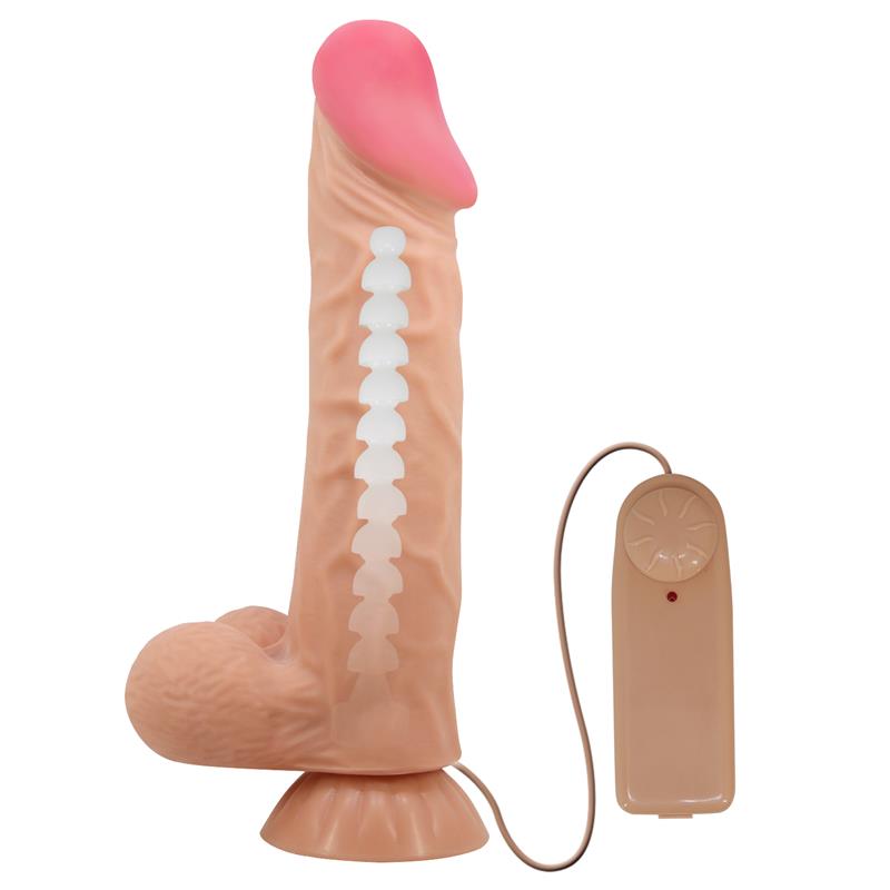 Sliding Skin Vibrating Dildo with Remote Control 24 cm - Image 2