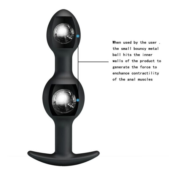 Pretty Love Silicone Anal Balls Black - Image 6
