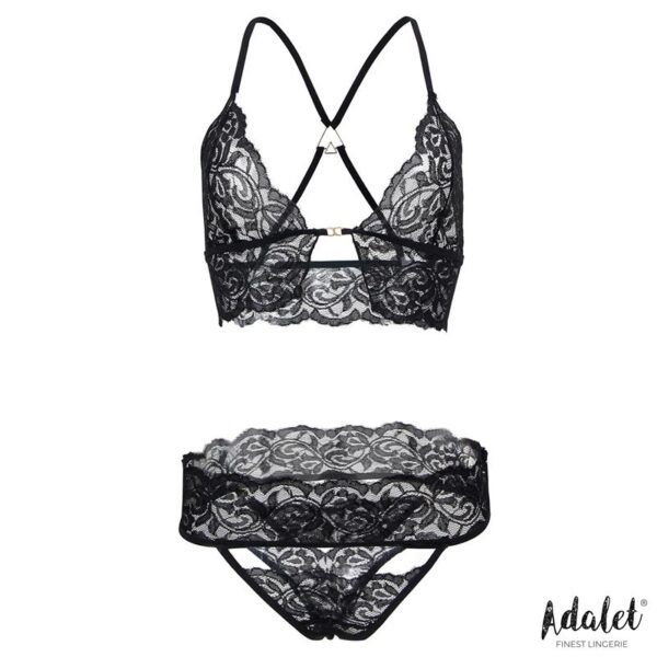 Ella Lace Bra, Thong, Mask, and Cuffs Set - Image 3