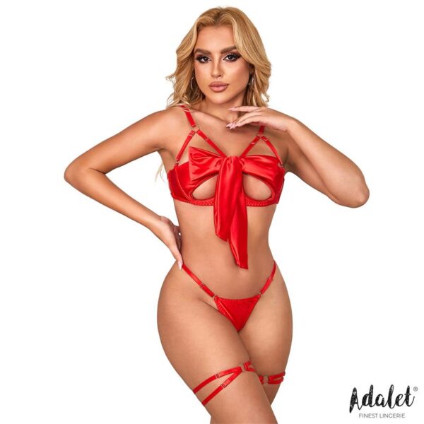 Riley Bra with Bow, Thong, and Garters Set