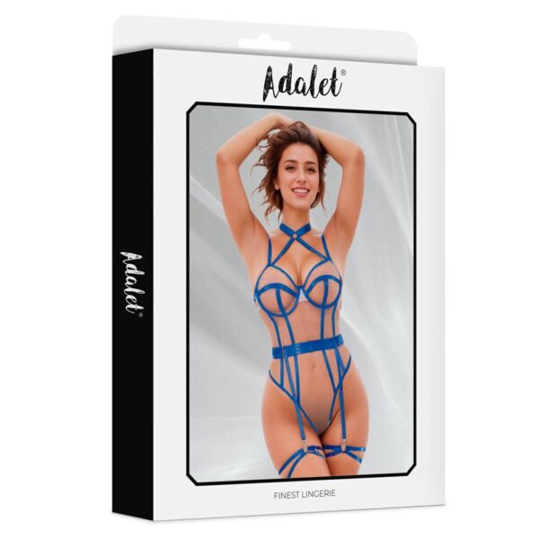 Killye Mesh Teddy with Strasps and Leg Rings Blue - Image 4