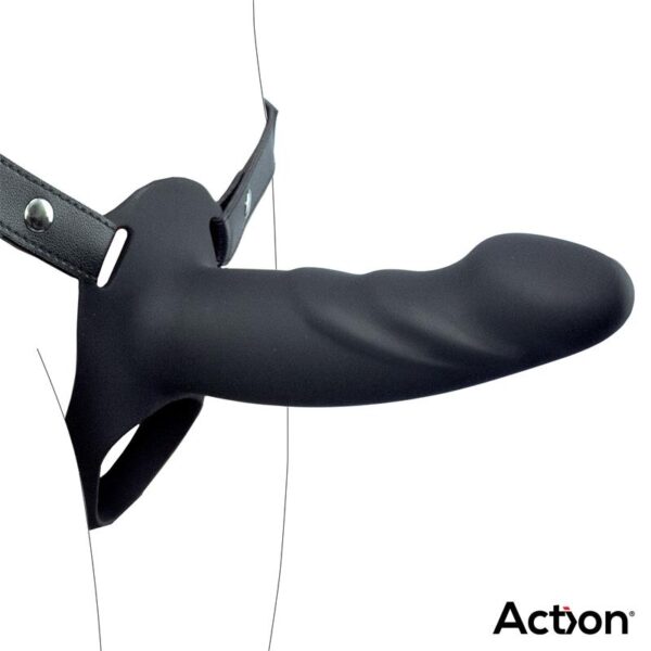Strap-On with Hollow Dildo Premium Silicone Size L Black - Image 4