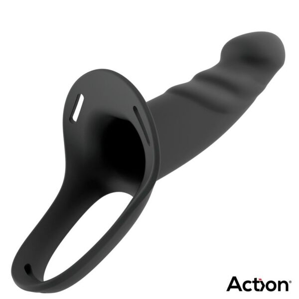 Strap-On with Hollow Dildo Premium Silicone Size L Black - Image 5