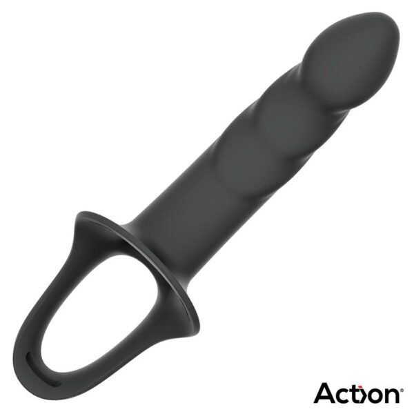 Strap-On with Hollow Dildo Premium Silicone Size L Black - Image 6