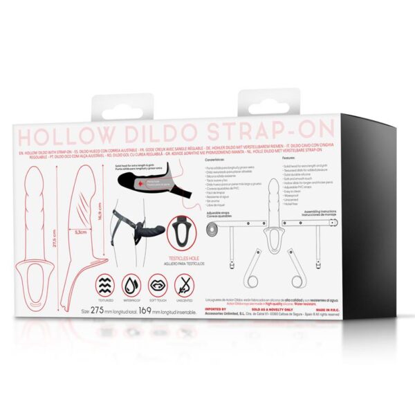 Strap-On with Hollow Dildo Premium Silicone Size L Black - Image 11