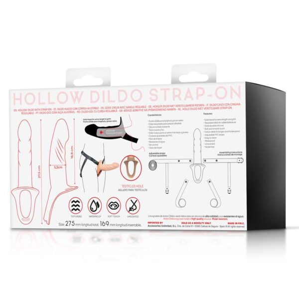 Strap-On with Hollow Dildo Premium Silicone Size L Flesh - Image 11