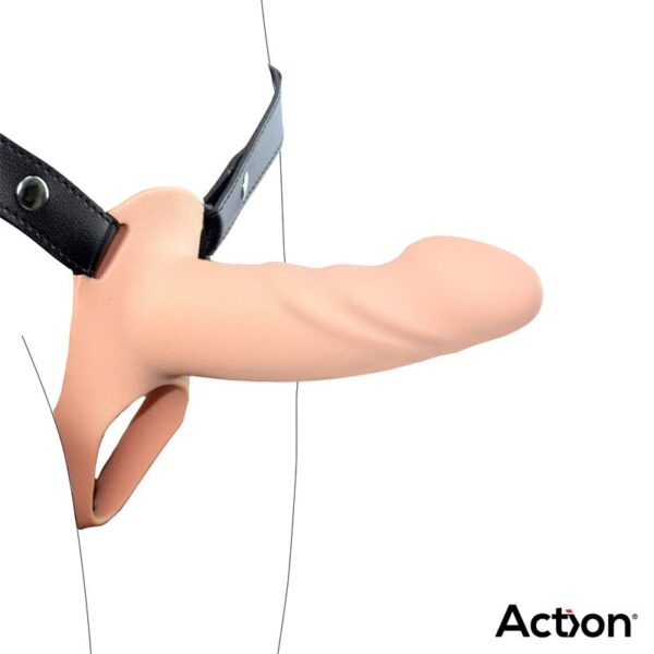 Strap-On with Hollow Dildo Premium Silicone Size S Flesh - Image 4