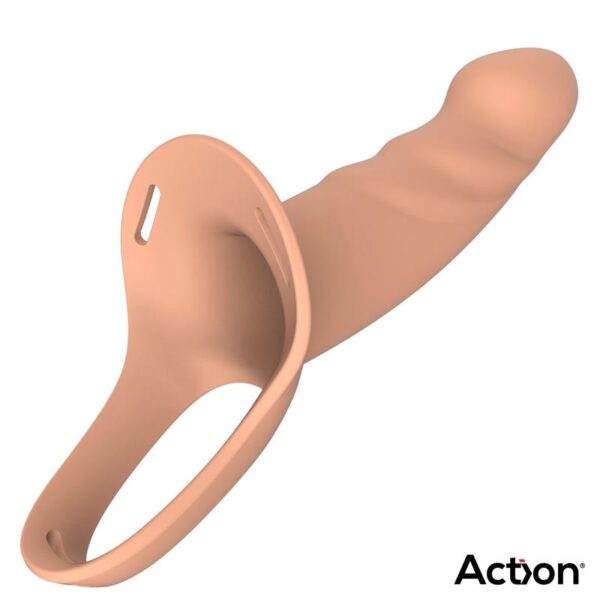Strap-On with Hollow Dildo Premium Silicone Size S Flesh - Image 5