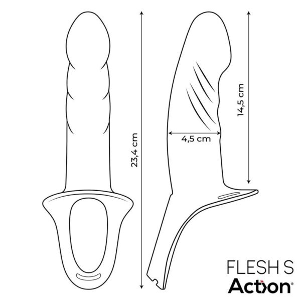 Strap-On with Hollow Dildo Premium Silicone Size S Flesh - Image 9