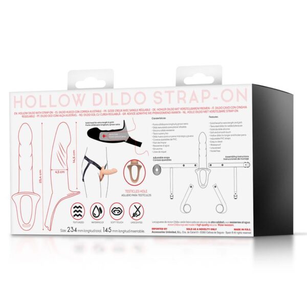 Strap-On with Hollow Dildo Premium Silicone Size S Flesh - Image 11