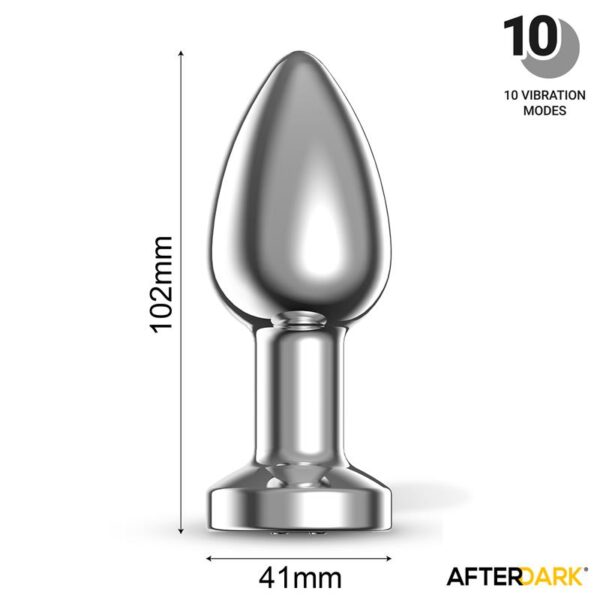 Dimpor Chrome Anal Plug with Vibration and Magnetic USB Size L - Image 11
