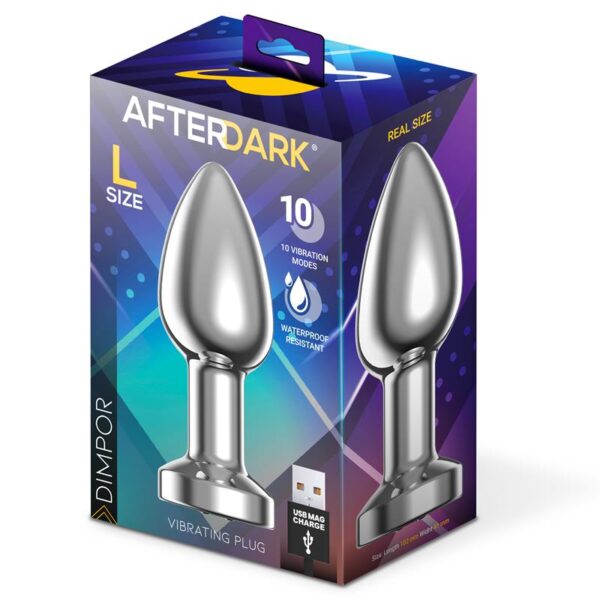 Dimpor Chrome Anal Plug with Vibration and Magnetic USB Size L - Image 12