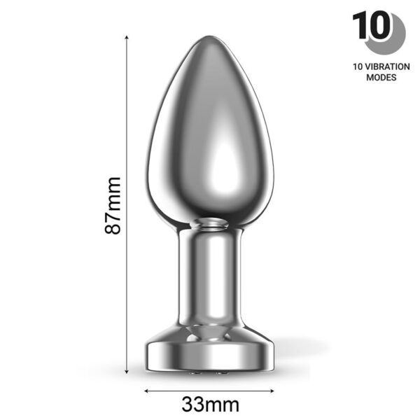 Dimpor Chrome Anal Plug with Vibration and Magnetic USB Size M - Image 11