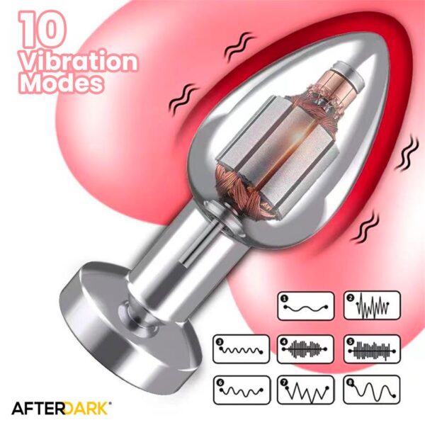Dimpor Chrome Anal Plug with Vibration and Magnetic USB Size S - Image 10