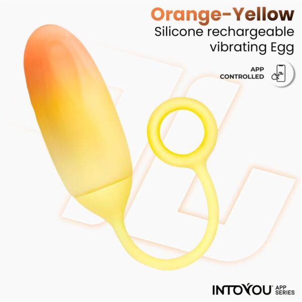Vibrating Egg con APP Double Layer Silicone Yellow/Orange - Image 3